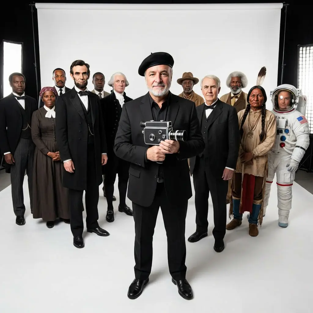 Brian creates a tv series on satirical American history.