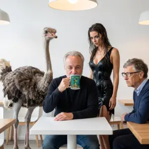 Brian is at the nobody gets away cafe.