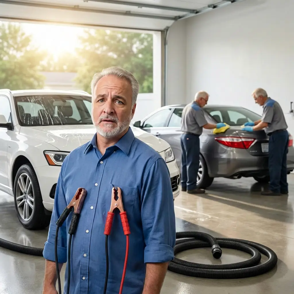 Brian experiences carwash humiliation.